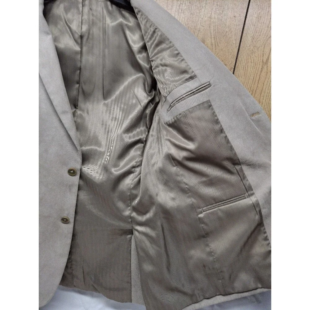 Jean Paul Germain Sport Coat LONDON Blazer Mens 38R Beige Microfiber